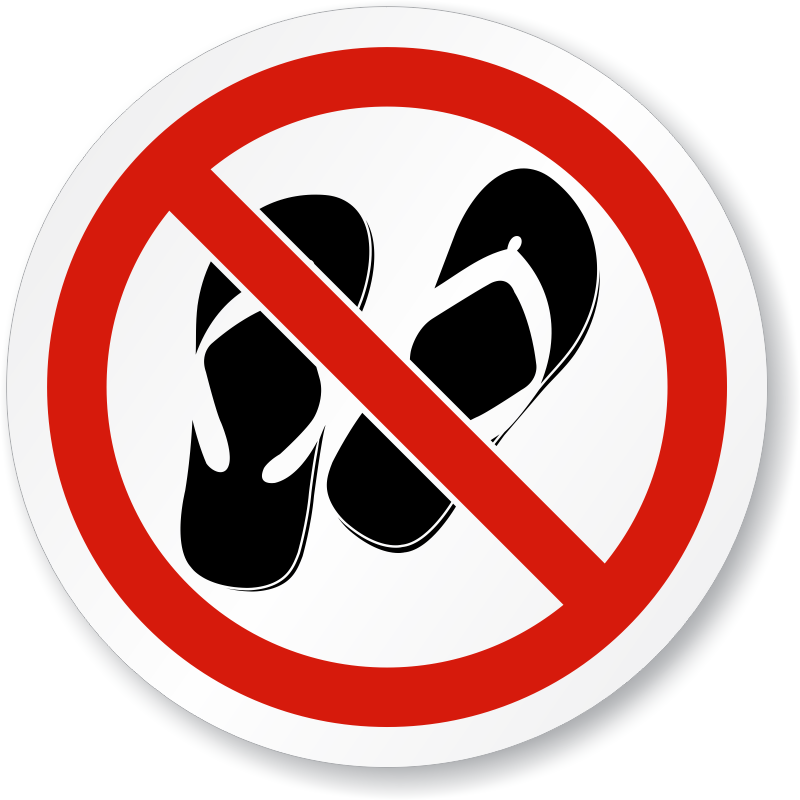 ISO No Sandals Or Open Toed Footwear Sign