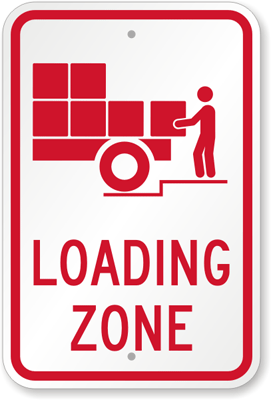Loading And Unloading Zone Sign - Truck Signage, SKU: K-7821