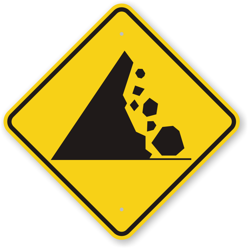 Falling Rocks Signs Rockfall Warning Signs 
