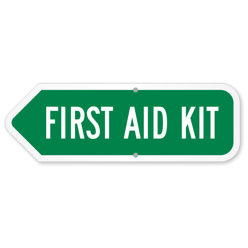 First Aid Kit Sign Left Arrow First Aid Kit Sign