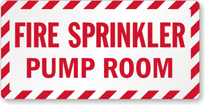 Fire Sprinkler Pump Room Sign Sku Lb 1521 Mysafetysign Com