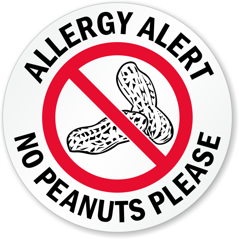 Peanut Allergy Warning Signs Nut Free Zone Signs 6964