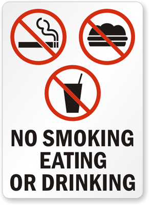 No Smoking Labels - No Smoking Eating Drinking, SKU: S-9613 ...