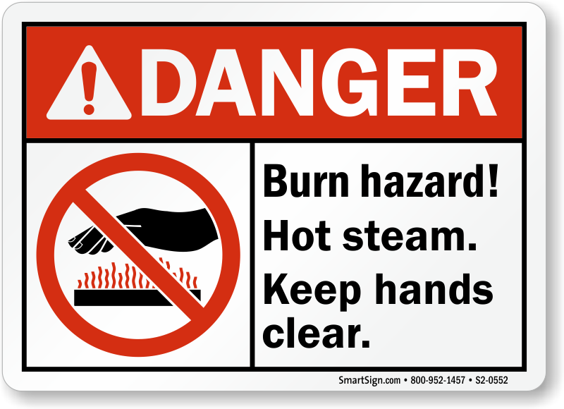Hot Water Signs Live Steam Warning Signs Hot Water Signs Live Steam Warning Signs