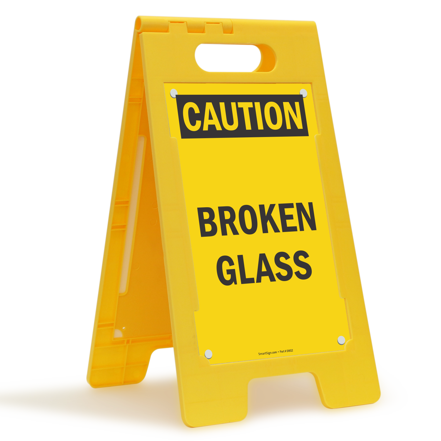 Caution Broken Glass Sign