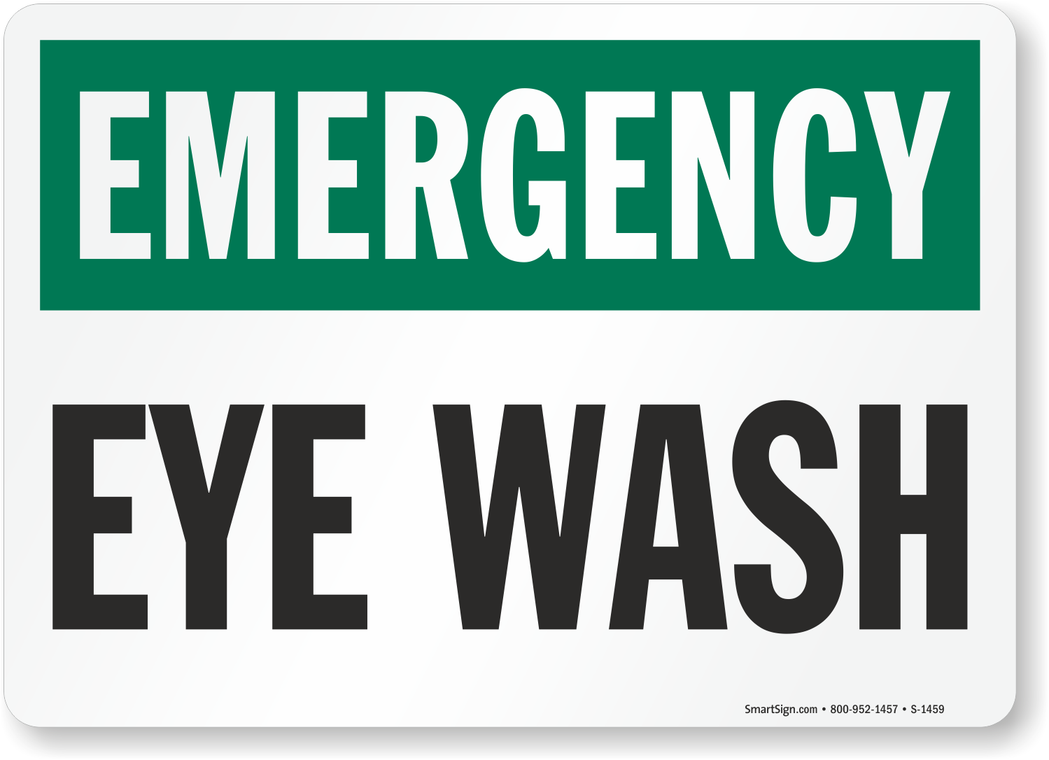 Emergency Eye Wash First Aid Sign SKU S 1459 MySafetySign