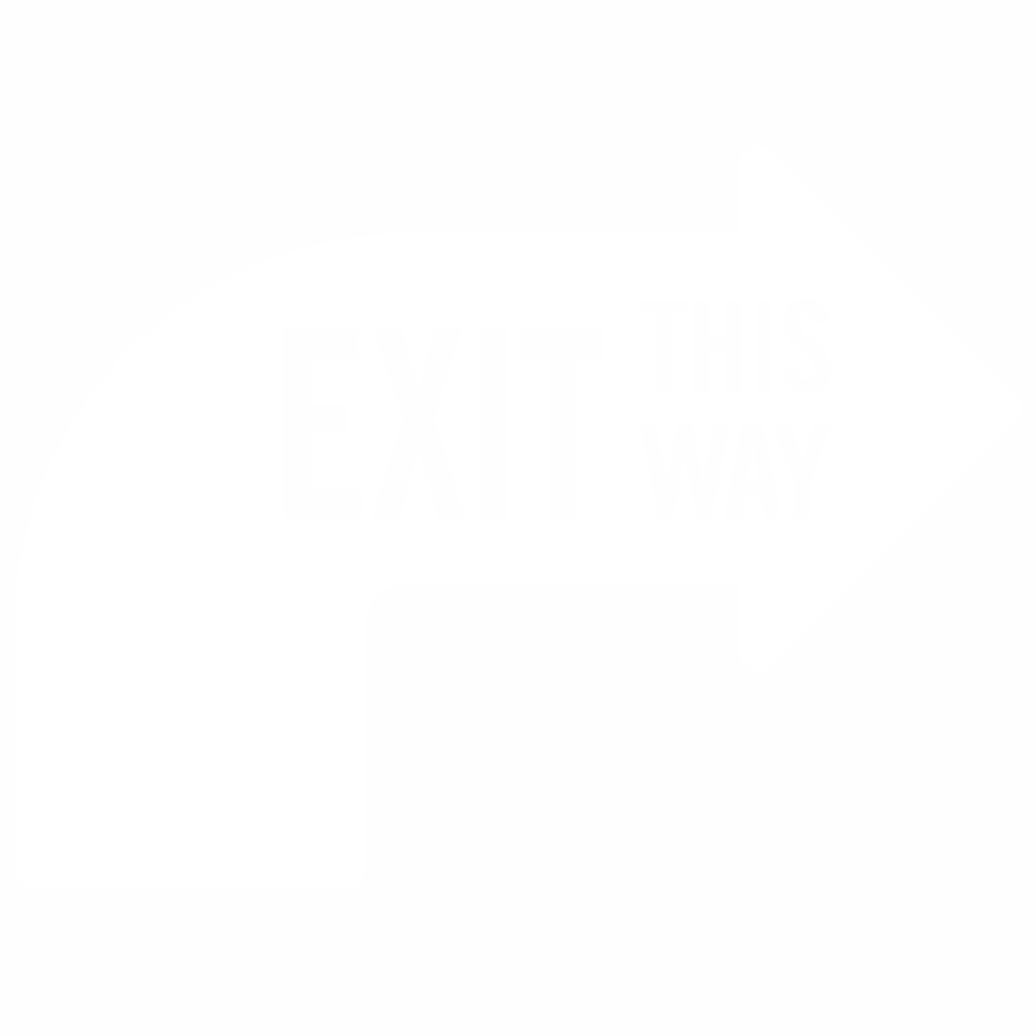 Exit This Way Curved Arrow