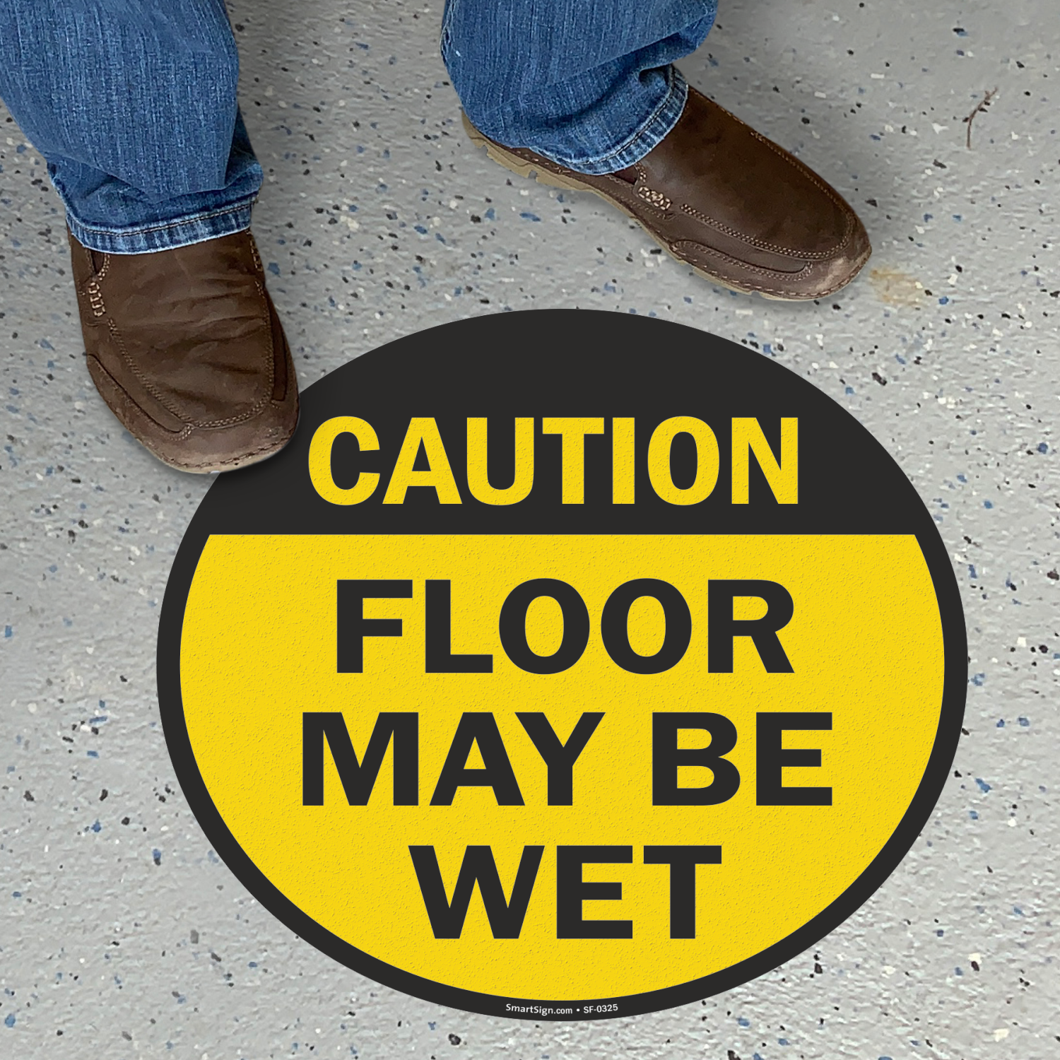 Caution Floor May Be Wet Adhesive Floor Sign Sku Sf 0325
