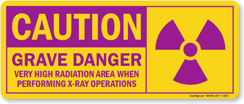 Caution Radiation Danger Ray Sign Grave Area Label Signs Warning Graphic Xr...