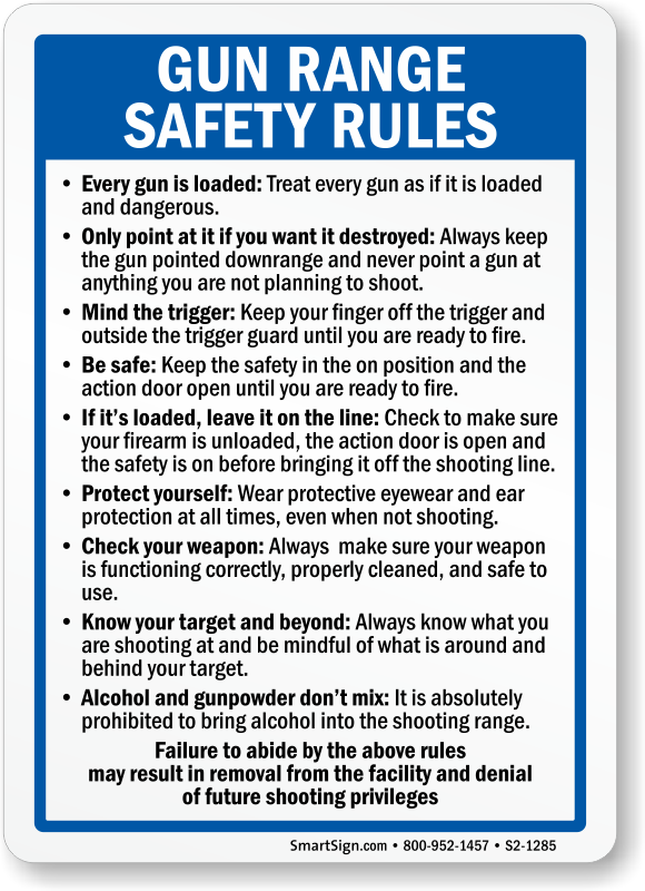 Gun Safety Signs Shooting Range Gun Safety Signs