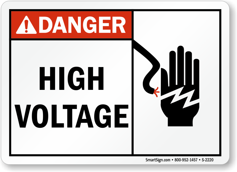 High Voltage Danger Sign - Electric Shock Safety, SKU: S ...
