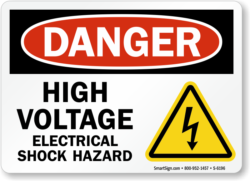High Voltage Electrical Shock Hazard Sign Osha Compliant Sku S 6196