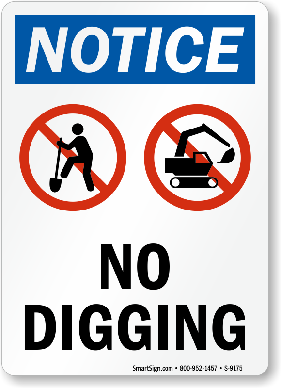 Digging sign. No dig эмблема. Manual digging.