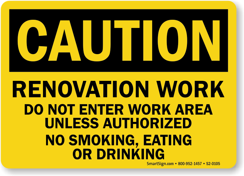 Enter работа. Renovation sign.
