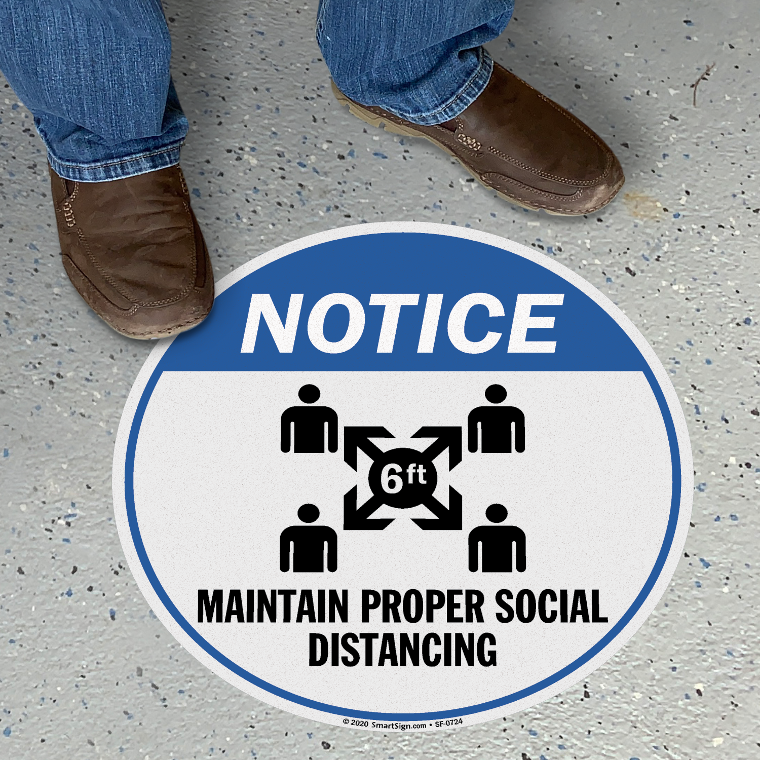 FLOOR GRAPHICS  PACK OF 10 KEEP A SAFE DISTANCE 6' SOCIAL DISTANCING 4" X 24" 
