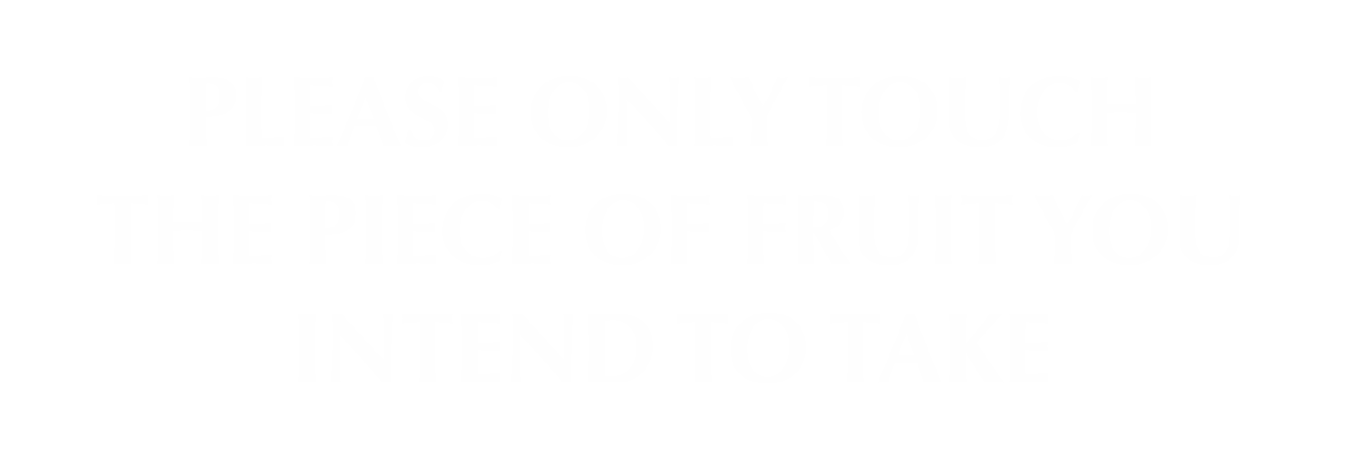 Only Touch The Piece Of Fruit You Intend To Take Engraved Sign
