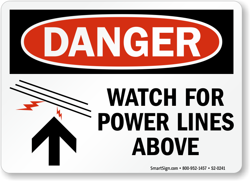 Overhead Power Lines Sign E2282 By F5e