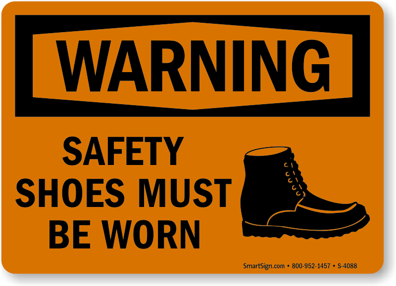 Safety Shoes Must Be Worn Sign | Quick Delivery, SKU: S-4088