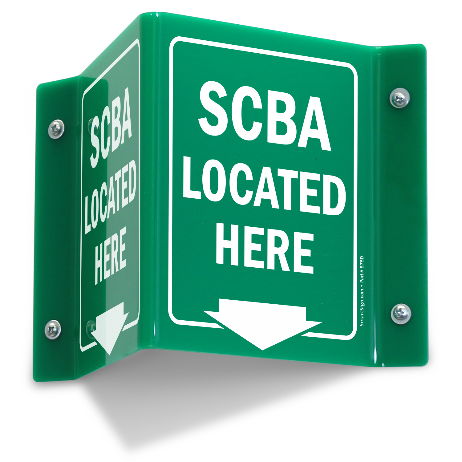 SCBA Located Here - 2-Sided Projecting Sign, SKU: S-9403 - MySafetySign.com
