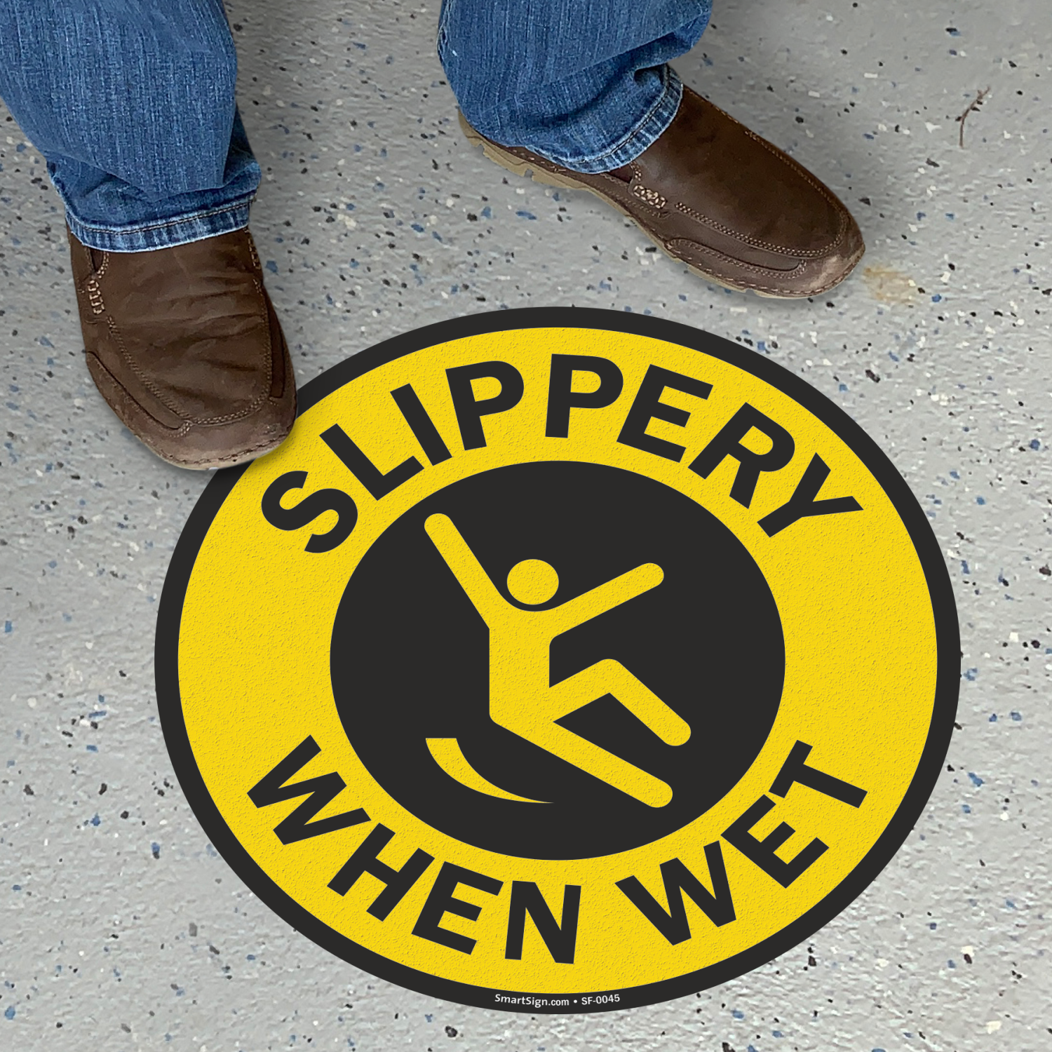 Slippery When Wet Sticker 150mm quality vinyl water & fade proof safety oh&s 