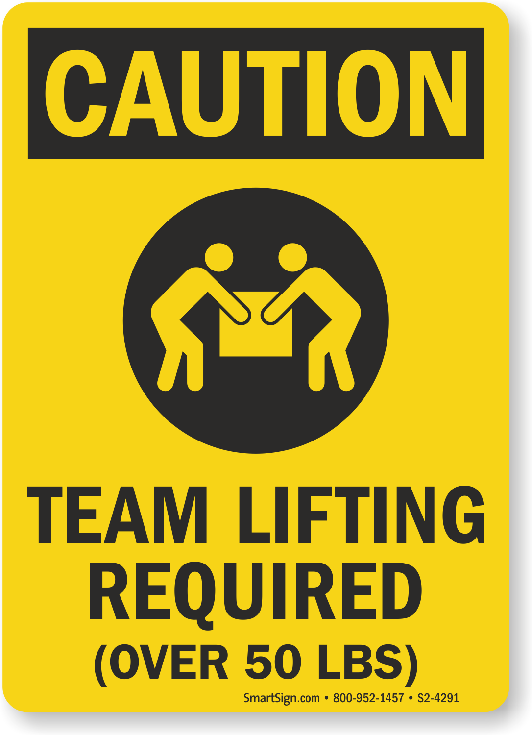 Lifting Instruction Signs | Safe Lifting Signs | Back Safety Signs