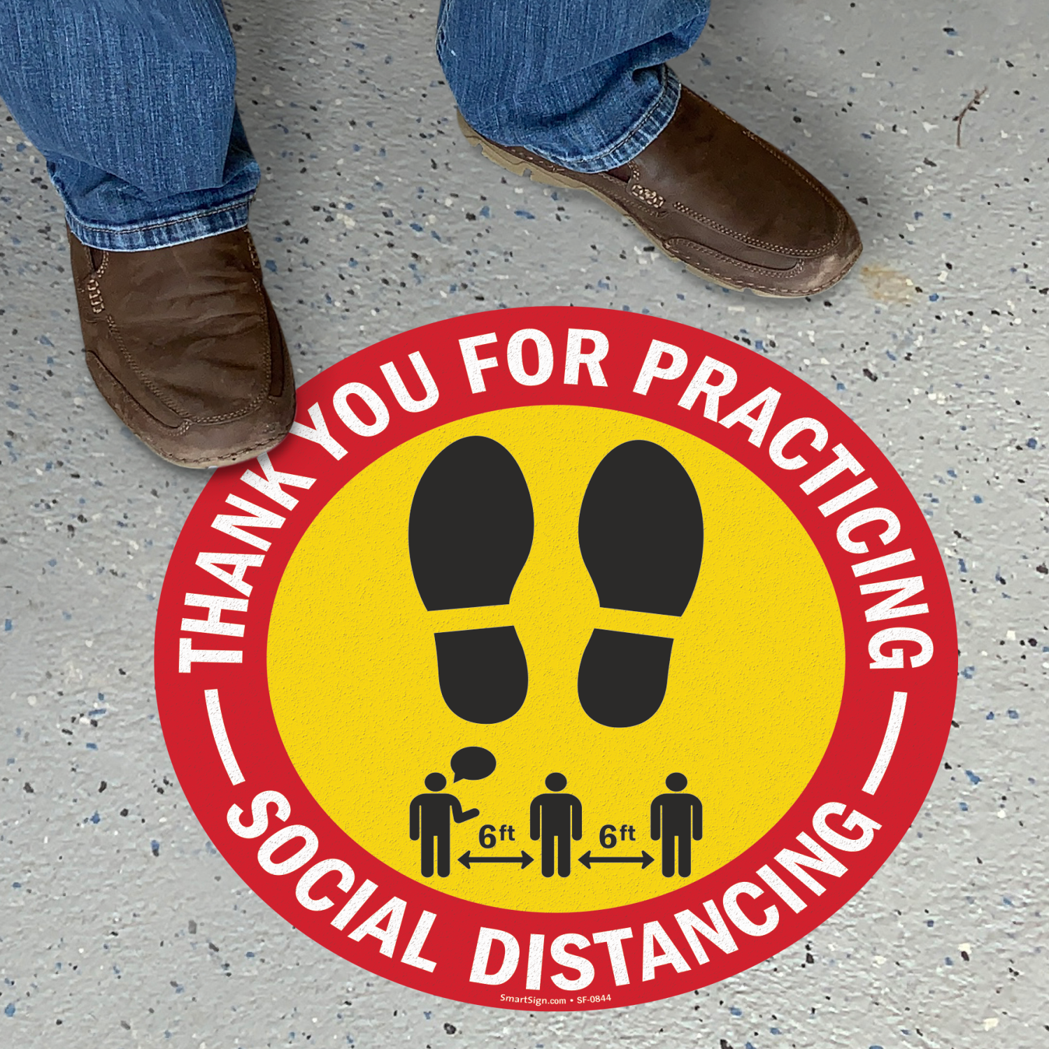 Thank You For Practicing Social Distancing Floor Sign, SKU: SF-0844
