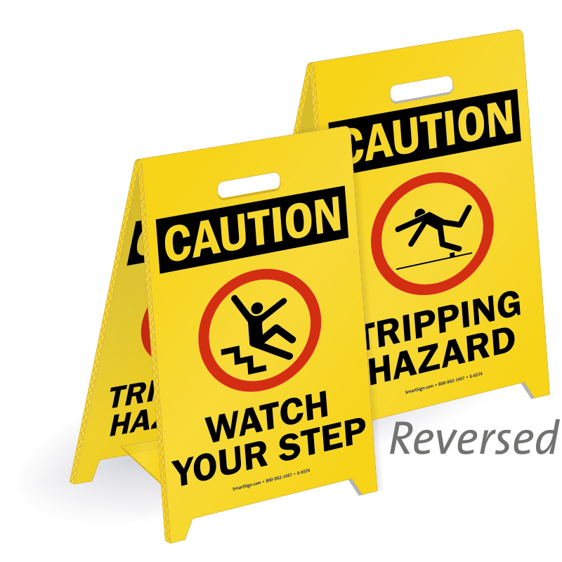 Horizontal Metal Sign Multiple Sizes Caution Tripping Hazard B Slip Trip Warning