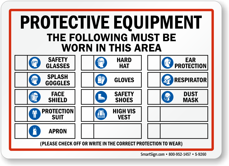 thumbnail image 2 of Construction Area All PPE Required Caution Sign, SKU: K2-4466 2 of 12