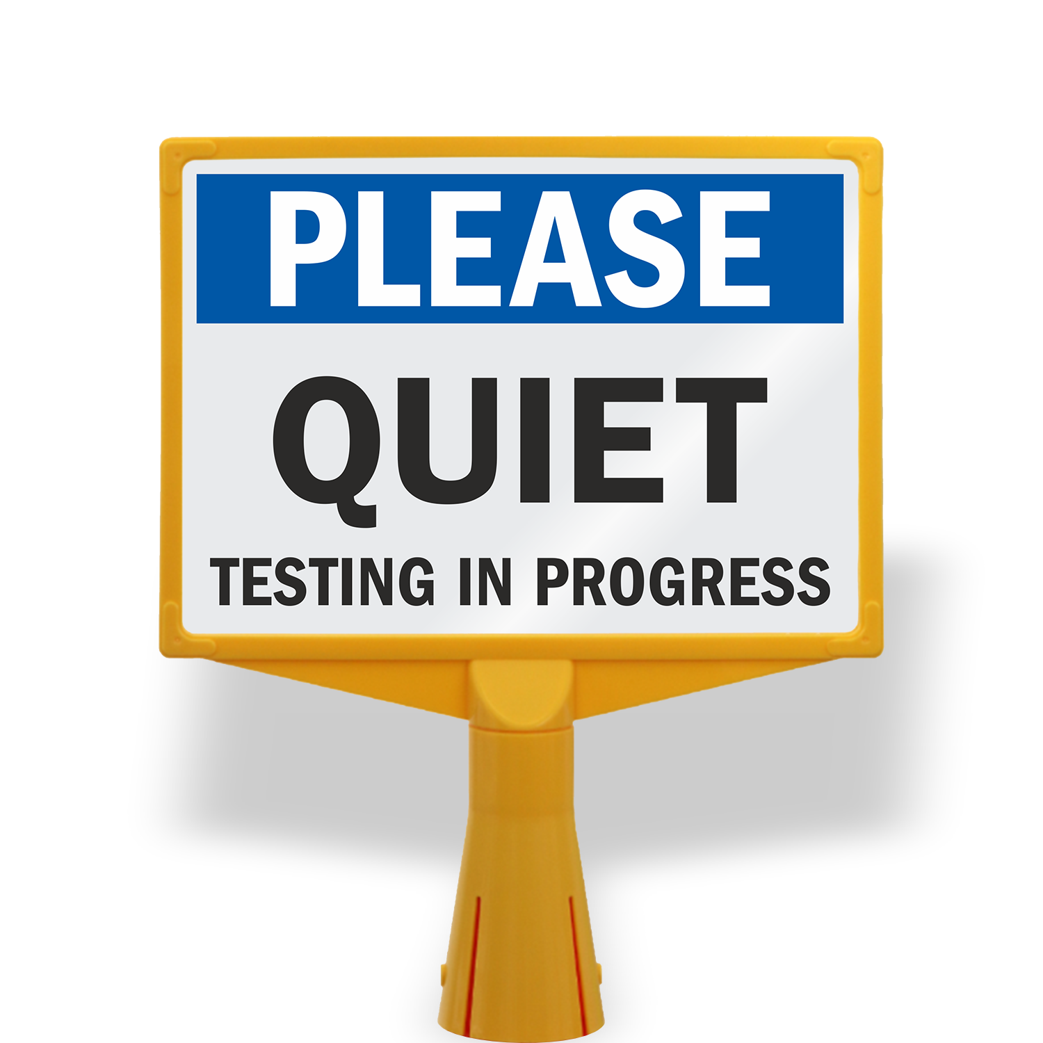 Quiet Testing In Progress Standing Floor Sign, SKU: SF-0212 quiet-testing-in-progress-standing-floor-sign-sku-sf-0212