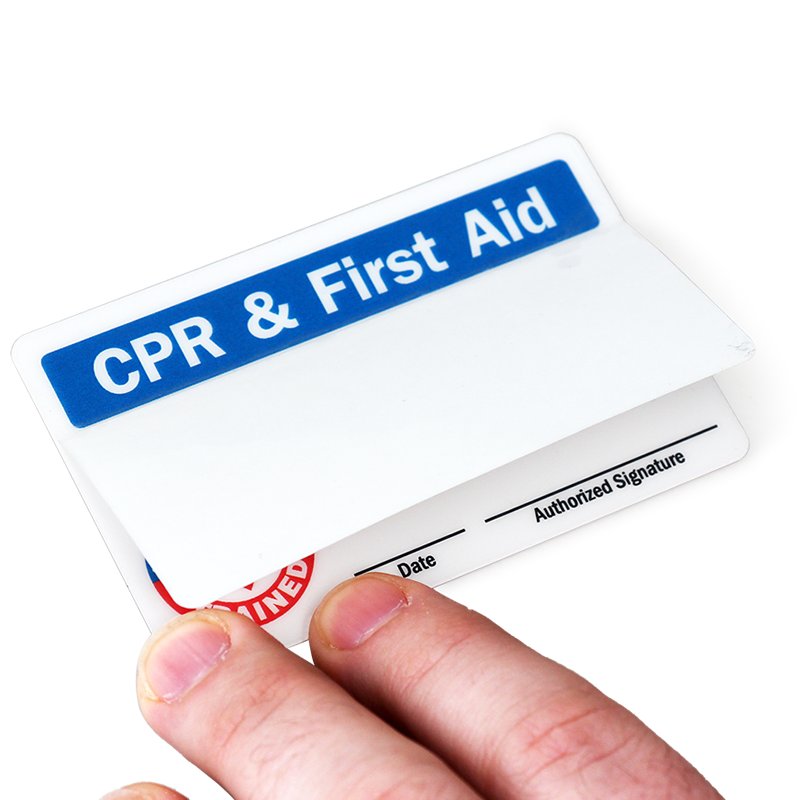 Cpr And First Aid Trained Self Laminating 2 Sided Wallet Card Sku Bd