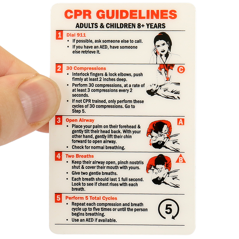 CPR Certification Wallet Card Adults Children 8 Years SKU BD 0409