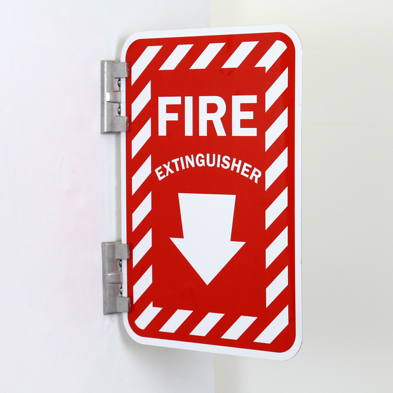 Heavy Duty Inside Aluminum Fire Extinguisher Inside Sign 4x5" FE Symbol 
