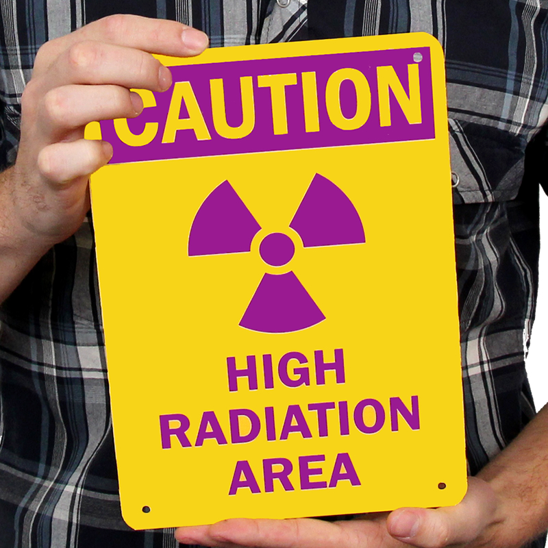 High Radiation Area Sign (with Graphic) Caution Sign, SKU S8178