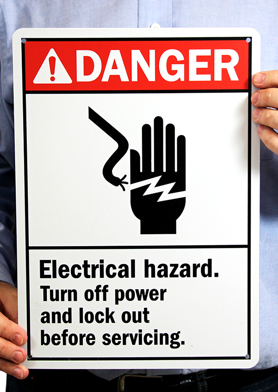 Seton Hazard Warning Labels - Danger Electrical Hazard Turn Off Before Servicing L4505