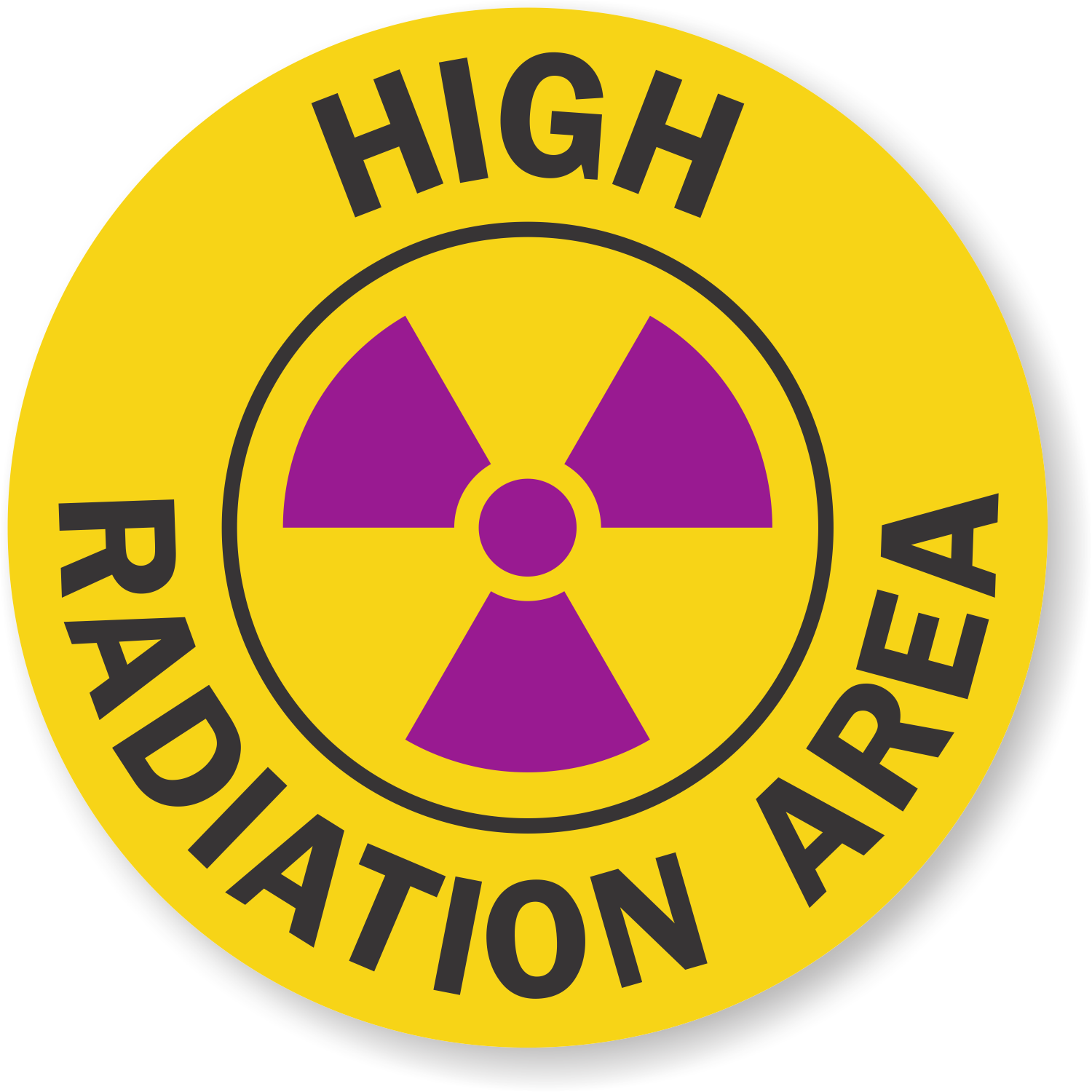 High Radiation Area Adhesive Floor Sign