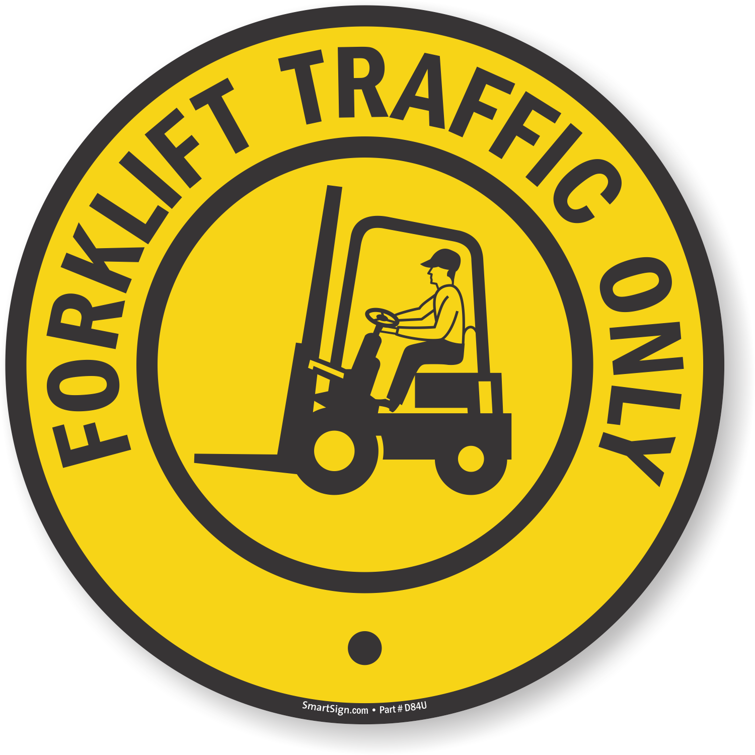 Forklift Traffic Only Adhesive Floor Sign