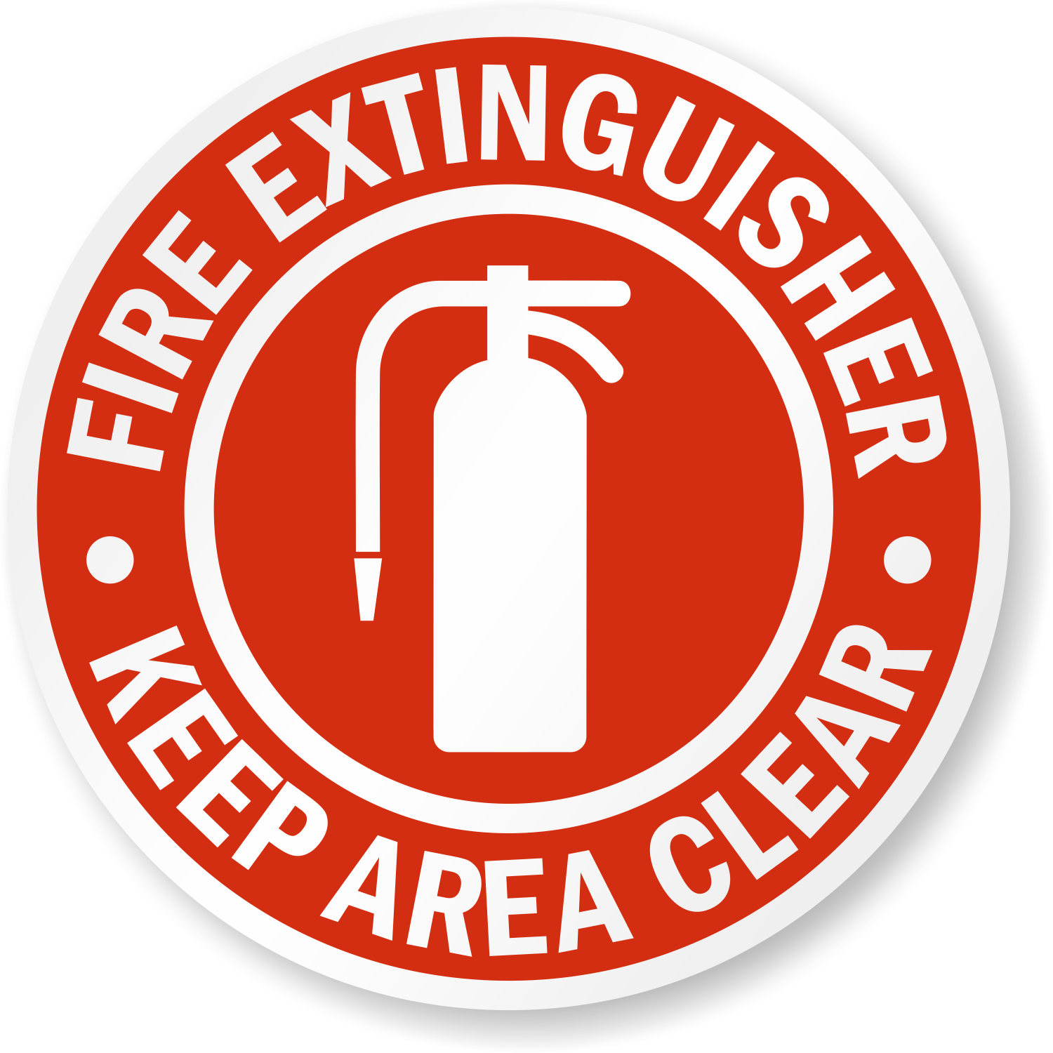 Fire Extinguisher Keep Area Clear Adhesive Floor Sign, SKU SF0270