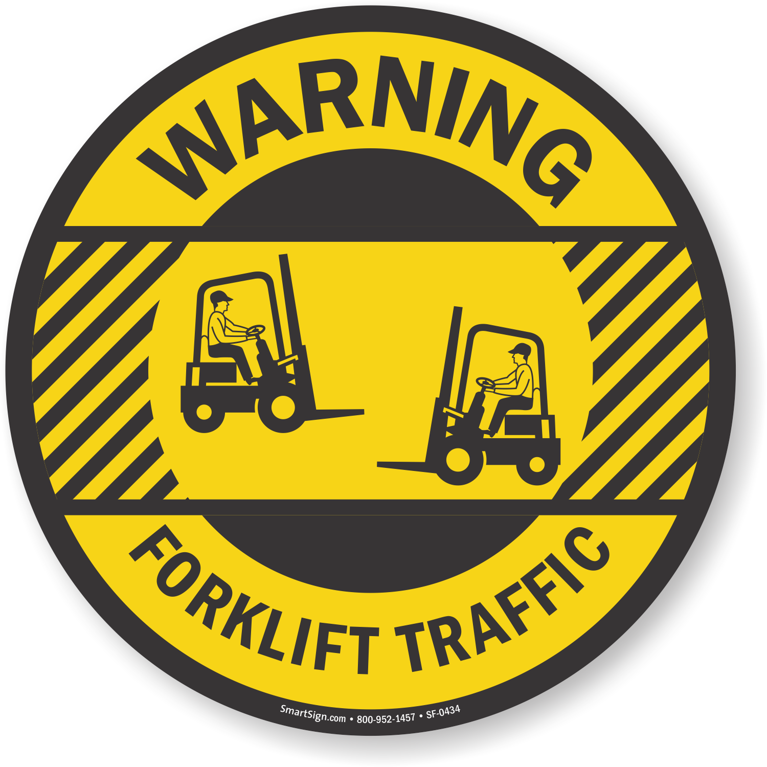 Warning Forklift Traffic Adhesive Floor Sign