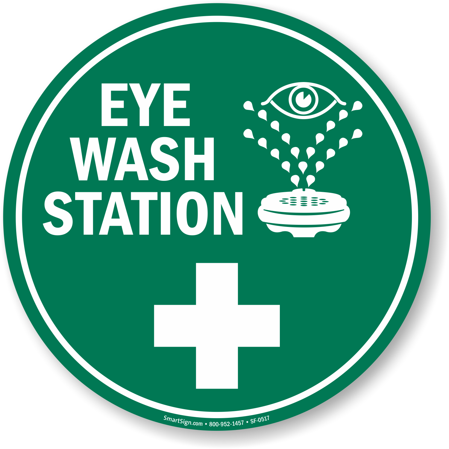 Eye Wash Station Adhesive Floor Sign