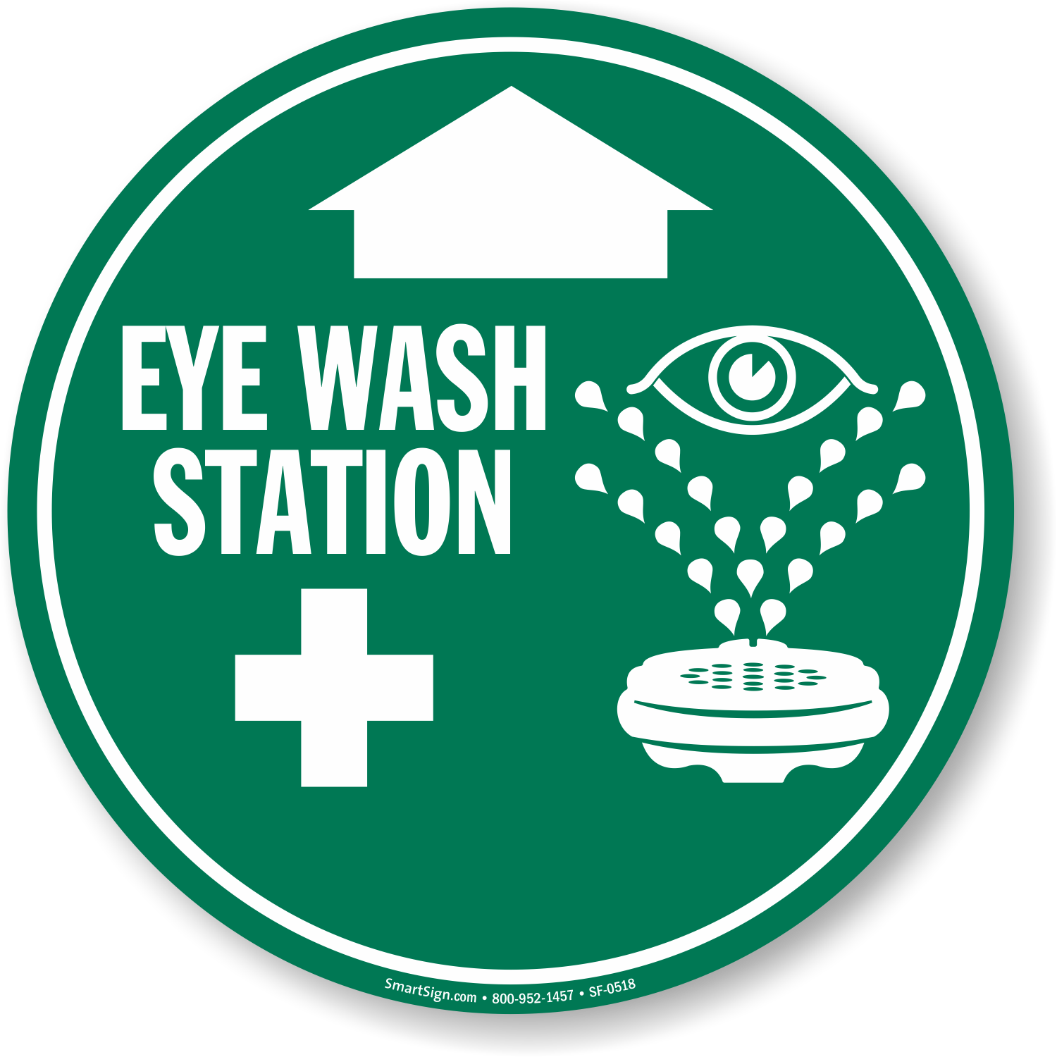 Eye Wash Station Adhesive Floor Sign