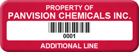 Asset Label, Property of Company Name with Barcode