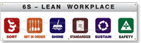 5S Workplace Sort Set In Order Shine Standardize Sustain Banner