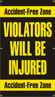 Accident Free Zone Violators Injured Banner