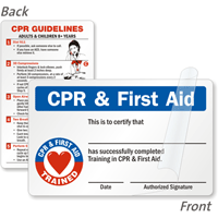 2-Sided CPR & First Aid Trained Wallet Card