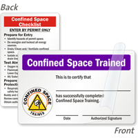 2 Sided Confined Space Trained Certification Wallet Card