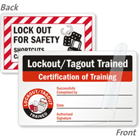 Lockout Tagout Trained Self Laminating Wallet Card (2 Sided)
