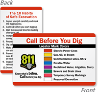 Call Before You Dig 2 sided Wallet Card