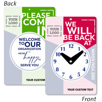 Custom Welcome To Our Organization Be Back Clock Sign