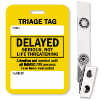 Delayed Serious, Not Life Threatening Triage Tag