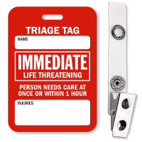 Immediate Life Threatening Triage Tag